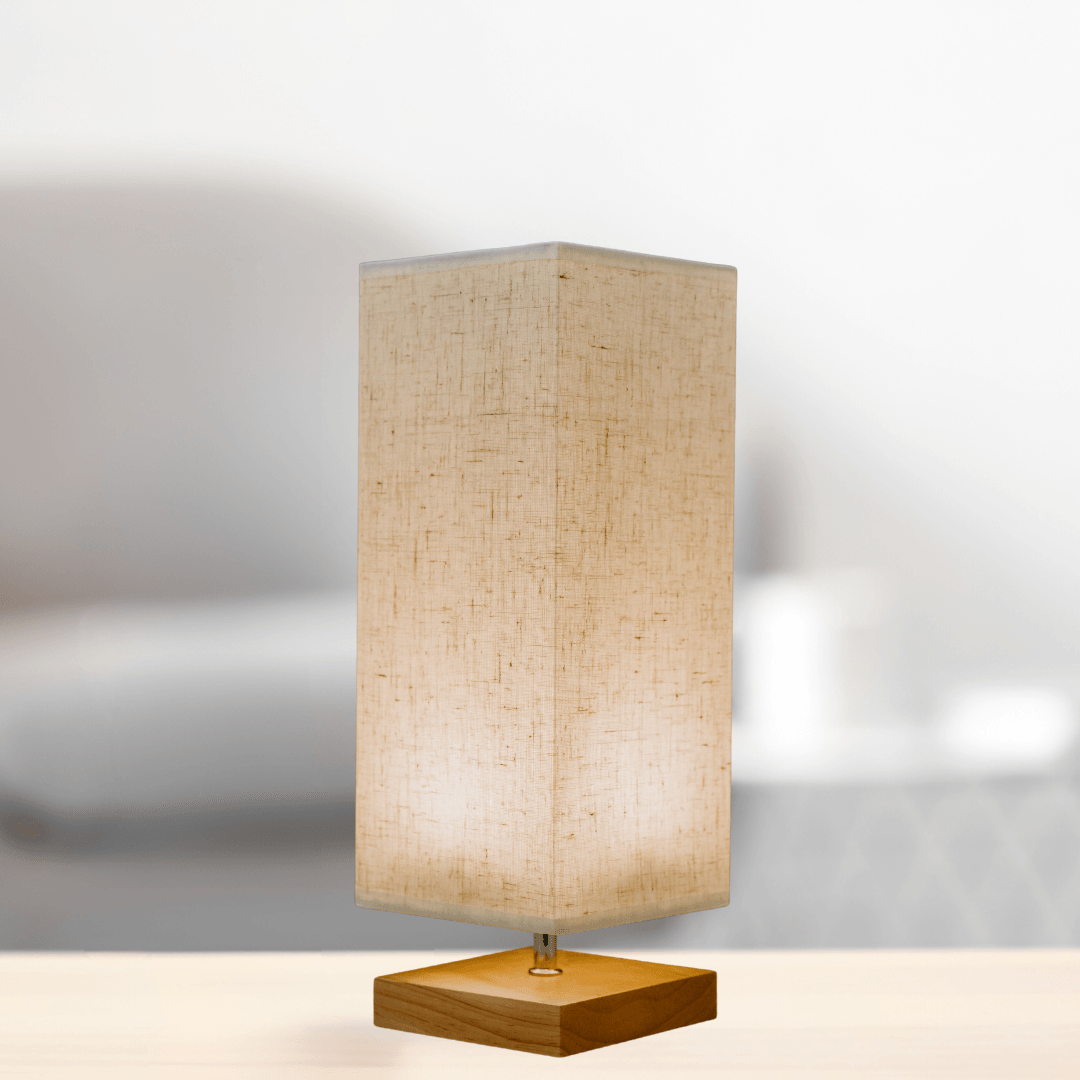 Table Desk Lamp Fabric Wooden Table Lamp for Bedroom Living Room Office Study Room - Cortes Creative Homes